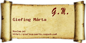 Giefing Márta névjegykártya